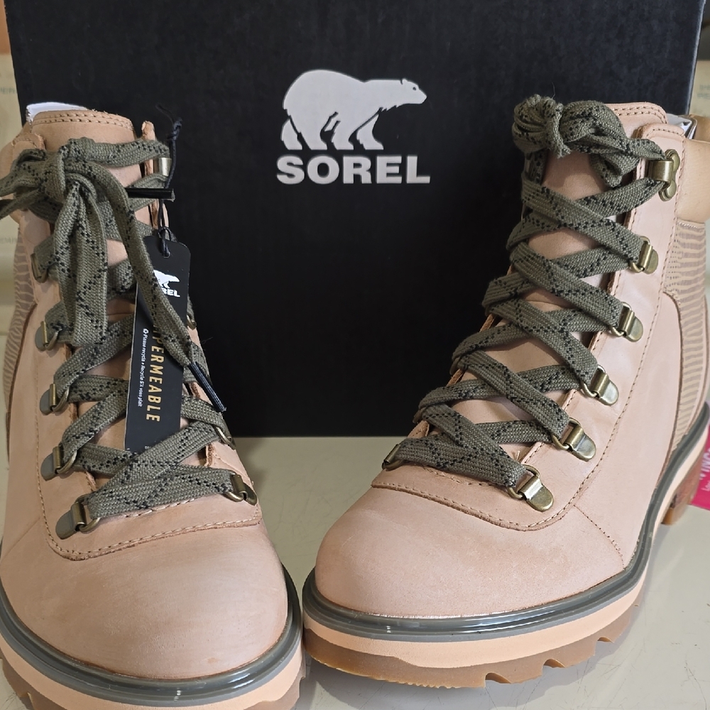 Sorel Lennox Hiker Size 8.5 Color Canoe, Stone Green NEW IN BOX